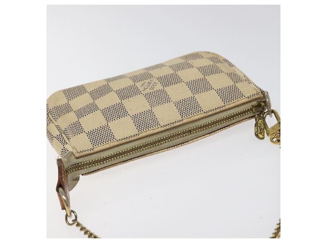 LOUIS VUITTON Mini Pochette Accessoires Damier Azur Pouch N63005 Auth BD1591 - vista 6