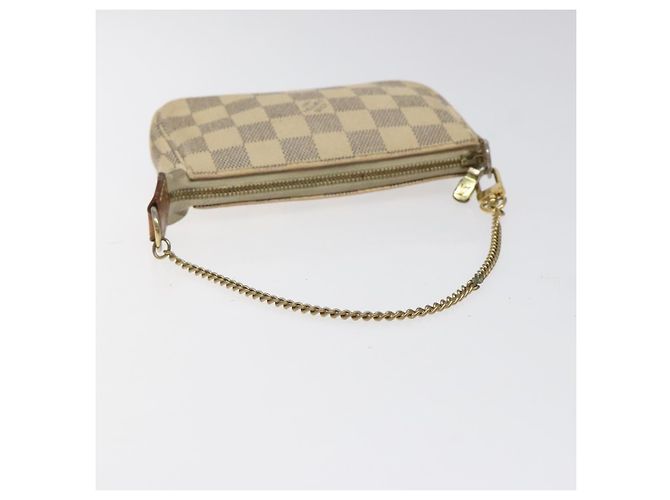 LOUIS VUITTON Mini Pochette Accessoires Damier Azur Pouch N63005 Auth BD1591 - vista 7