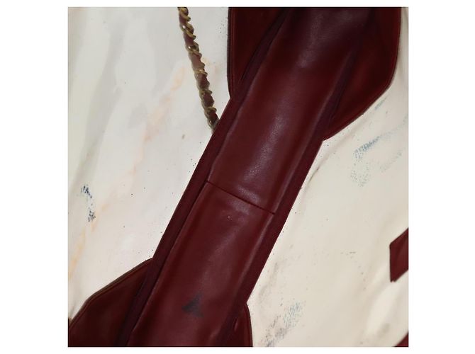 CHANEL Borsa a Spalla Matelassé Catena Vinile Rosso CC Auth MX212 - vista 11