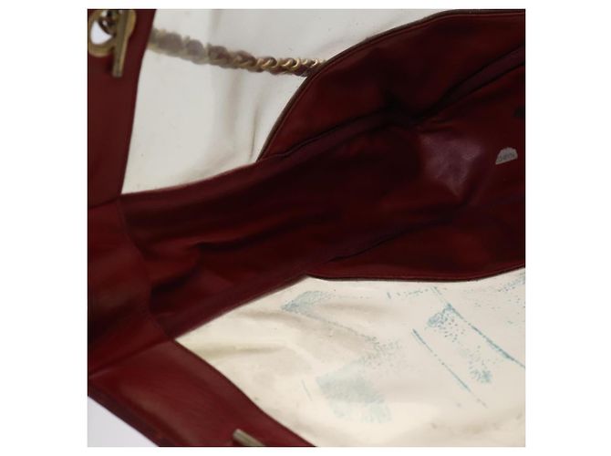 CHANEL Borsa a Spalla Matelassé Catena Vinile Rosso CC Auth MX212 - vista 18