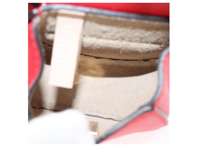 Chloé Funda para Airpods Chloe de cuero rojo y dorado Auth KD394 - vista 10