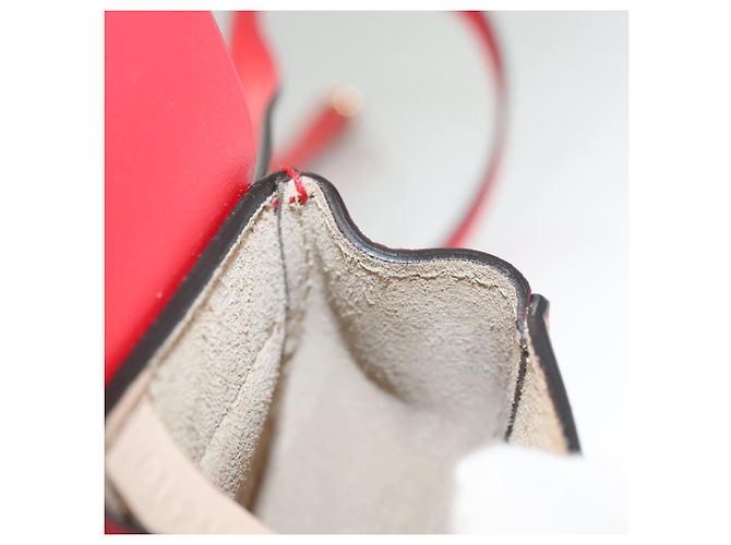 Chloé Funda para Airpods Chloe de cuero rojo y dorado Auth KD394 - vista 11