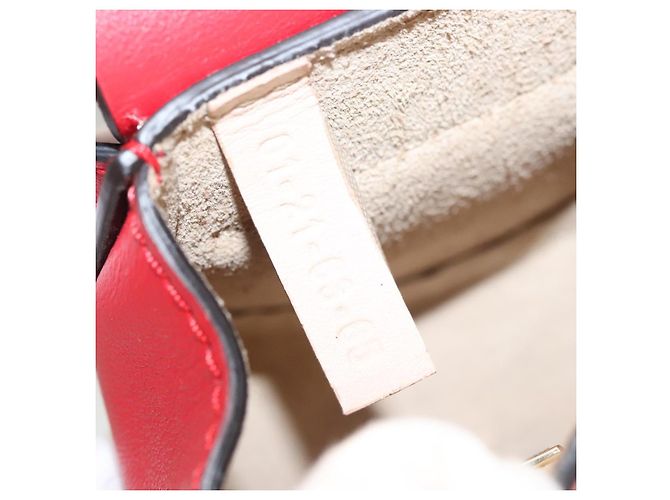 Chloé Funda para Airpods Chloe de cuero rojo y dorado Auth KD394 - vista 12
