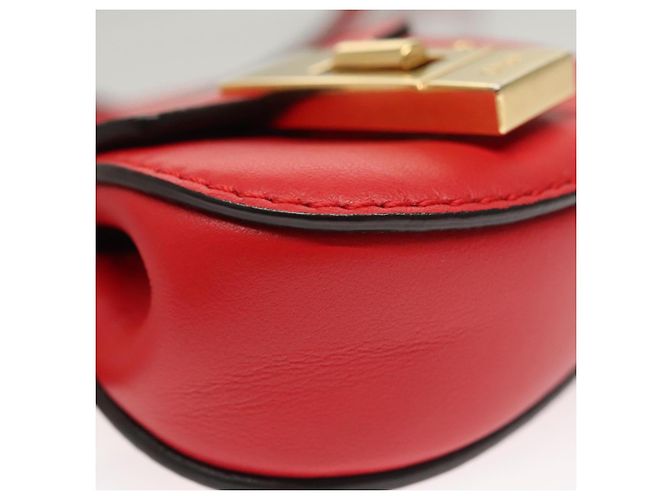 Chloé Funda para Airpods Chloe de cuero rojo y dorado Auth KD394 - vista 15