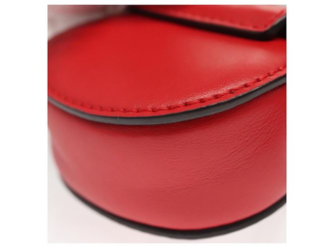 Chloé Funda para Airpods Chloe de cuero rojo y dorado Auth KD394 - vista 18