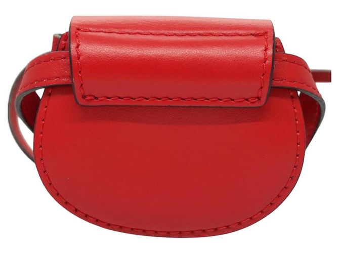 Chloé Funda para Airpods Chloe de cuero rojo y dorado Auth KD394 - vista 2