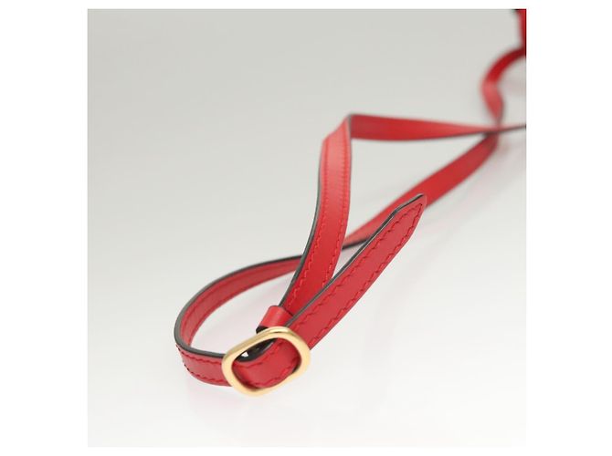 Chloé Funda para Airpods Chloe de cuero rojo y dorado Auth KD394 - vista 7