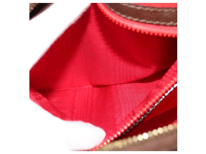 Céline Borsa a Spalla CELINE in Pelle Marrone Dorata Auth KD269 D'oro - vista 11