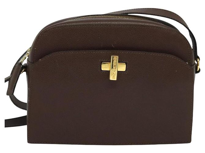 Céline Borsa a Spalla CELINE in Pelle Marrone Dorata Auth KD269 D'oro - vista 13