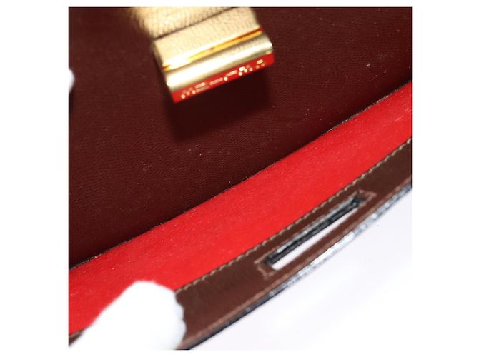 Céline Borsa a Spalla CELINE in Pelle Marrone Dorata Auth KD269 D'oro - vista 21