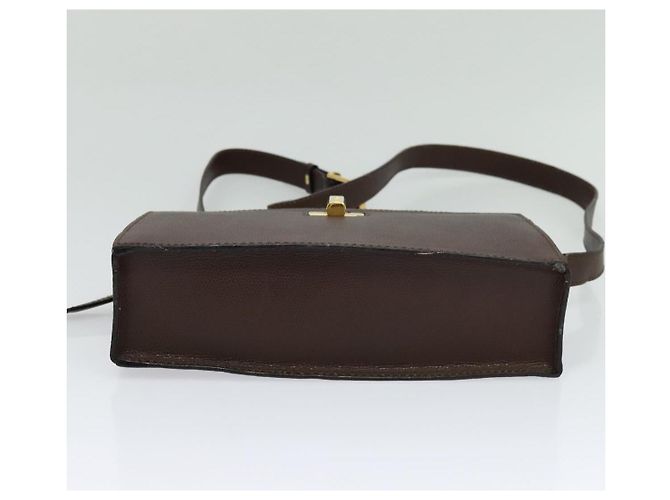 Céline Borsa a Spalla CELINE in Pelle Marrone Dorata Auth KD269 D'oro - vista 5