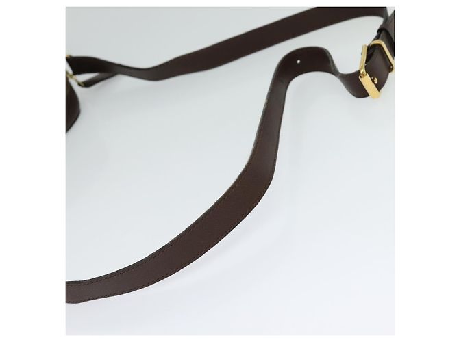 Céline Borsa a Spalla CELINE in Pelle Marrone Dorata Auth KD269 D'oro - vista 7