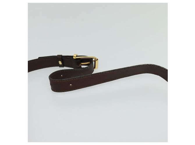 Céline Borsa a Spalla CELINE in Pelle Marrone Dorata Auth KD269 D'oro - vista 8