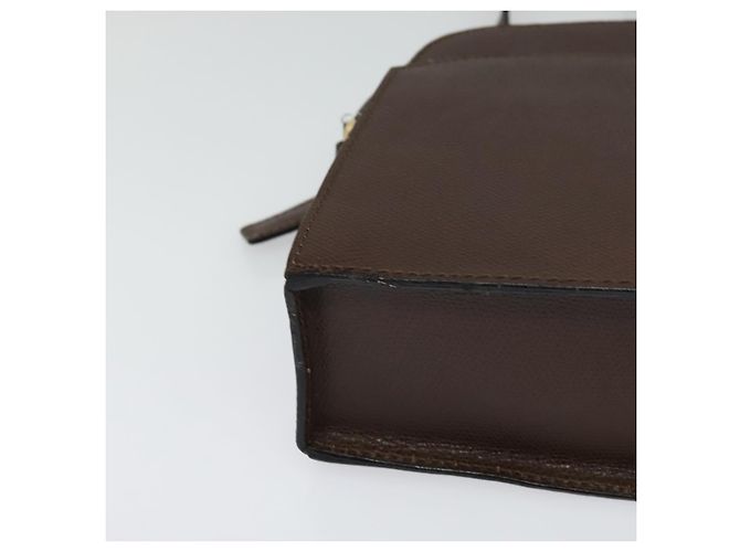 Céline Borsa a Spalla CELINE in Pelle Marrone Dorata Auth KD269 D'oro - vista 9