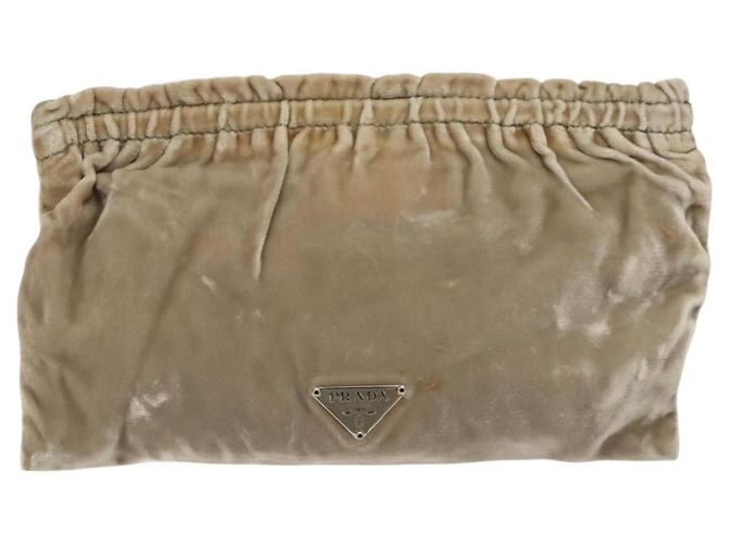 Prada Pochette Velour Beige Auth BD1618 - vista 2