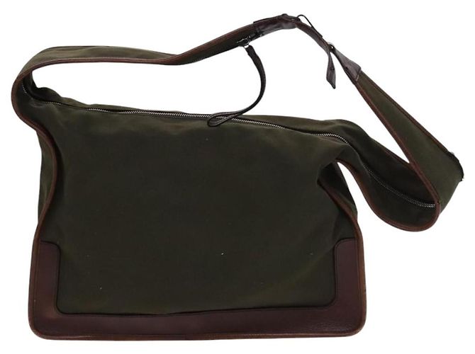Borsa a Spalla GUCCI in Tela Khaki Auth hk2330 Cachi - vista 2