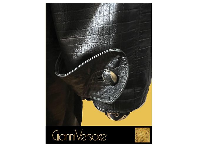 Gianni Versace Lederjacke, Versace 1980er, alles original Schwarz - Ansicht 13