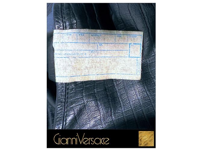 Gianni Versace Lederjacke, Versace 1980er, alles original Schwarz - Ansicht 14