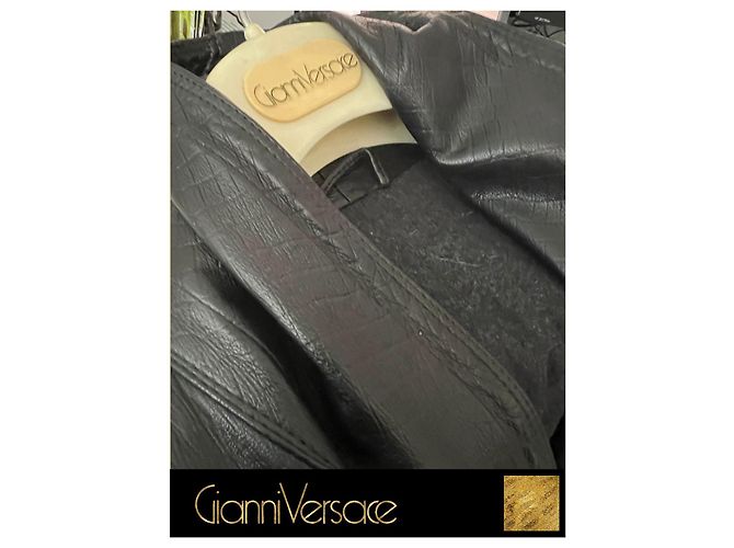 Gianni Versace Lederjacke, Versace 1980er, alles original Schwarz - Ansicht 15