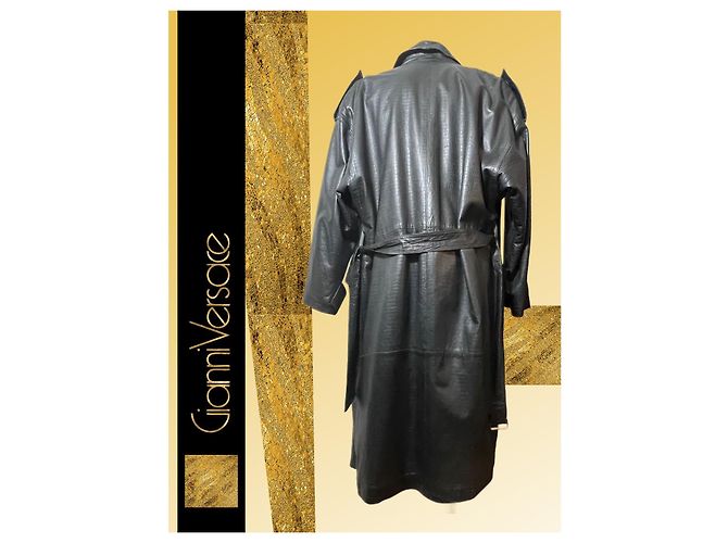 Gianni Versace Lederjacke, Versace 1980er, alles original Schwarz - Ansicht 2