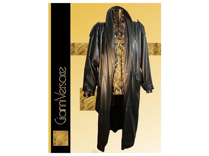 Gianni Versace Lederjacke, Versace 1980er, alles original Schwarz - Ansicht 3