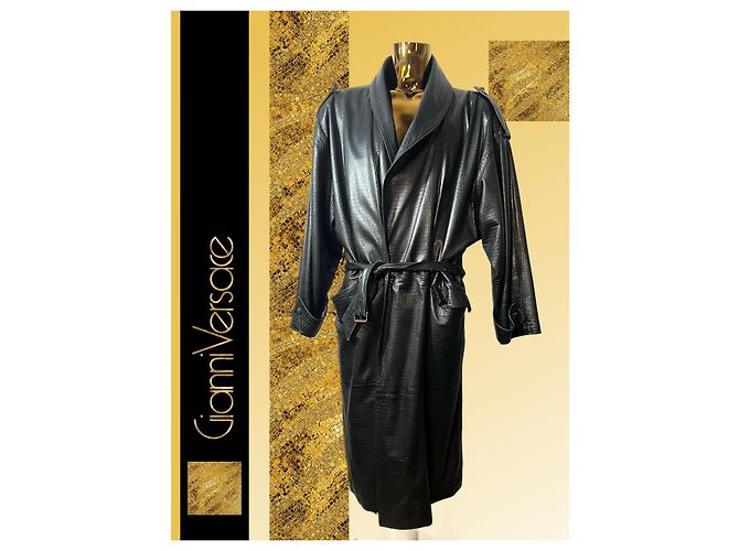 Gianni Versace Lederjacke, Versace 1980er, alles original Schwarz - Ansicht 4
