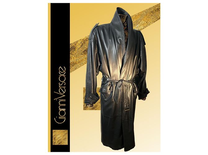Gianni Versace Lederjacke, Versace 1980er, alles original Schwarz - Ansicht 5