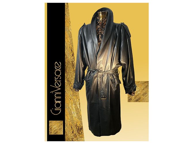 Gianni Versace Lederjacke, Versace 1980er, alles original Schwarz - Ansicht 6
