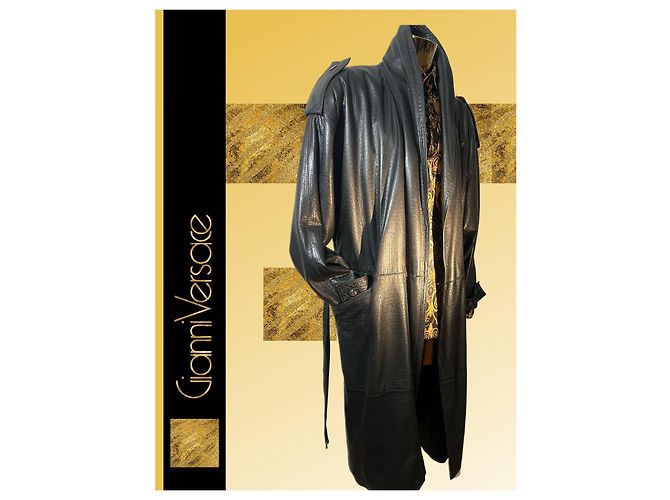 Gianni Versace Lederjacke, Versace 1980er, alles original Schwarz - Ansicht 7