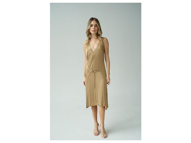 Vestido ajustado dorado Gucci 2005 resort - vista 2