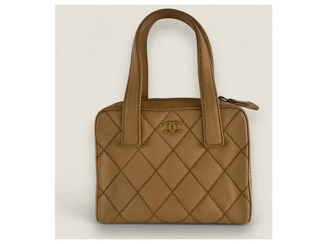 Borsa a mano Chanel con cucitura selvaggia beige - vista 2