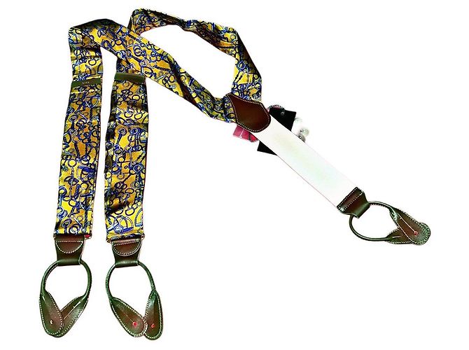 Bretelle in seta Horsebit Gucci Tom Ford autentiche Giallo - vista 3
