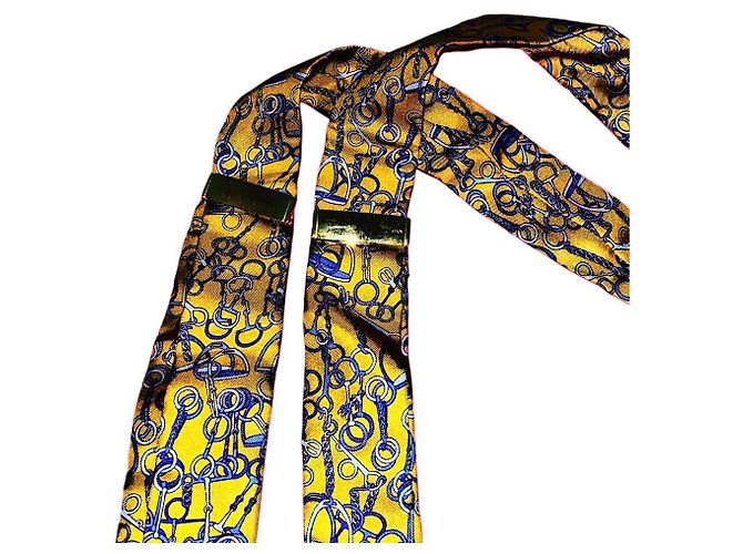 Bretelle in seta Horsebit Gucci Tom Ford autentiche Giallo - vista 7
