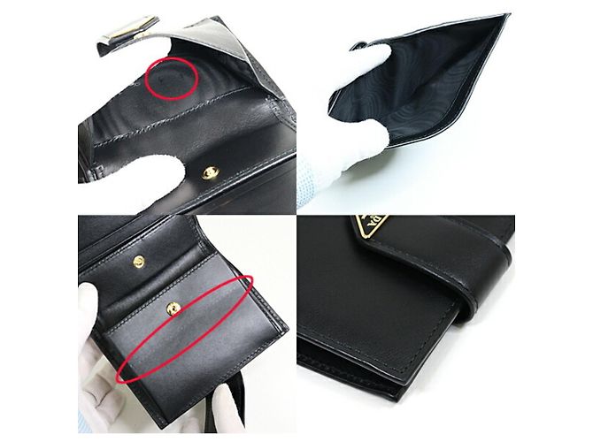 Billetera bi-fold Prada City Calf Tab Negro - vista 3