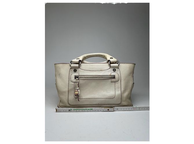 Céline Vintage Celine Paris Leder Tasche weiß - Ansicht 10