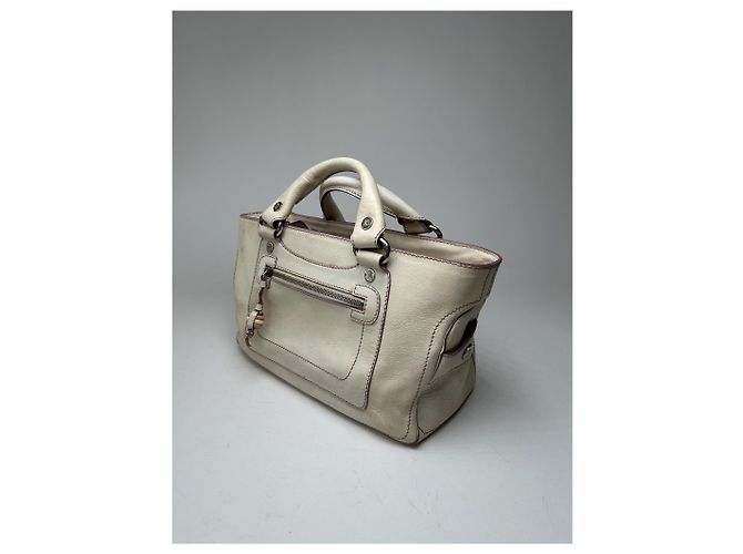 Céline Vintage Celine Paris Leder Tasche weiß - Ansicht 11