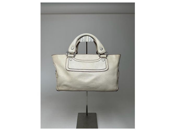 Céline Vintage Celine Paris Leder Tasche weiß - Ansicht 12