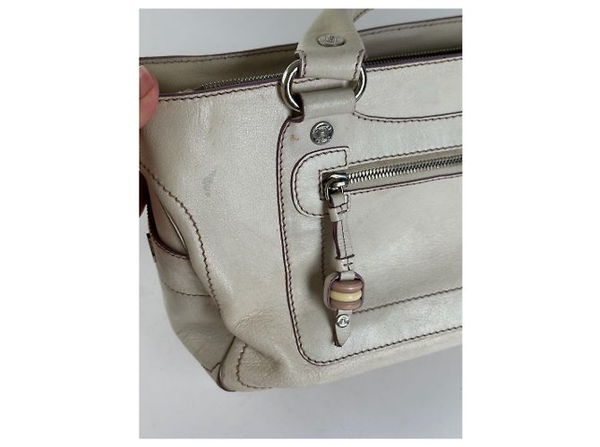 Céline Vintage Celine Paris Leder Tasche weiß - Ansicht 3