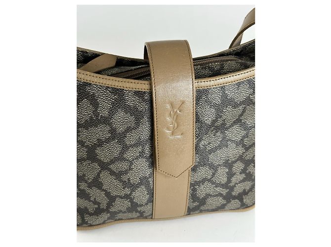 Vintage Yves Saint Laurent Leder Schultertasche Grau - Ansicht 10