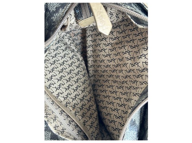 Vintage Yves Saint Laurent Leder Schultertasche Grau - Ansicht 4