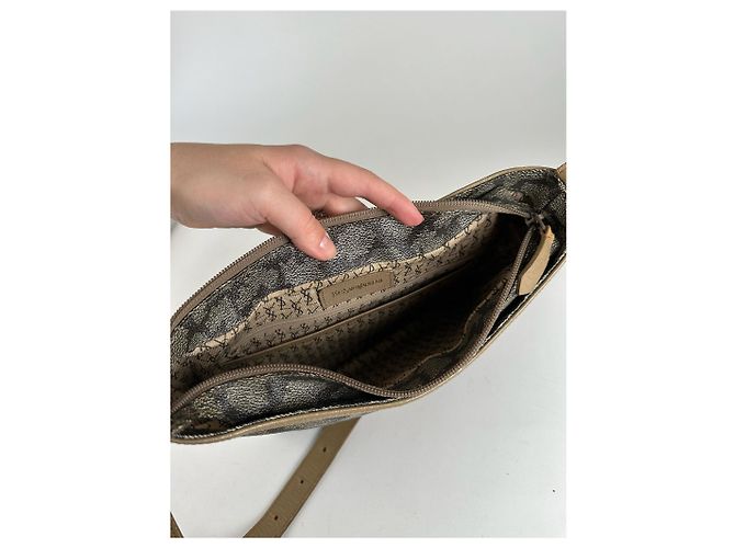 Vintage Yves Saint Laurent Leder Schultertasche Grau - Ansicht 5