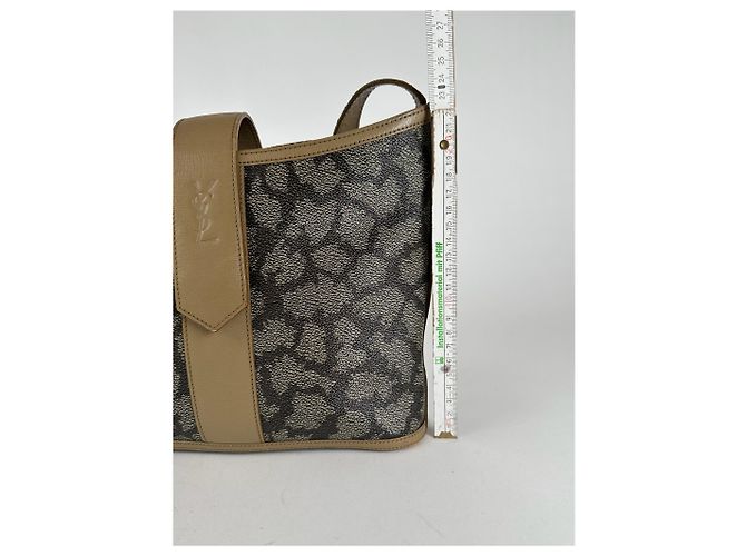 Vintage Yves Saint Laurent Leder Schultertasche Grau - Ansicht 7