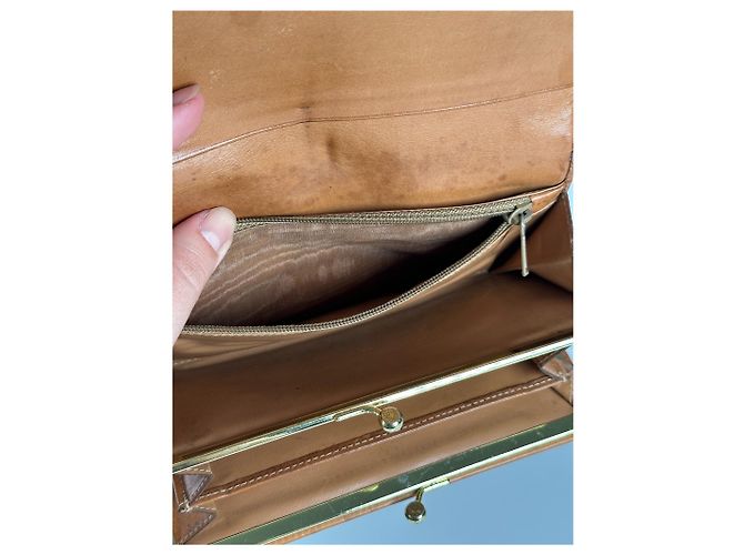 Céline Vintage Celine monogram Leather Wallet Brown - view 11