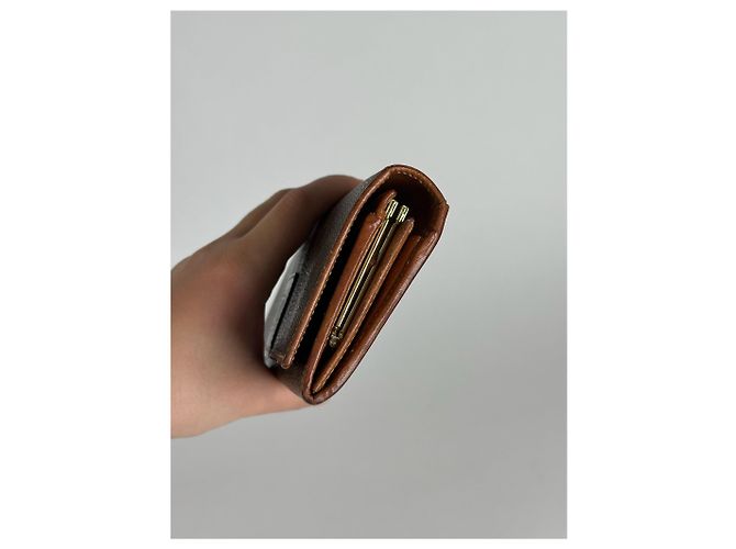 Céline Vintage Celine monogram Leather Wallet Brown - view 8