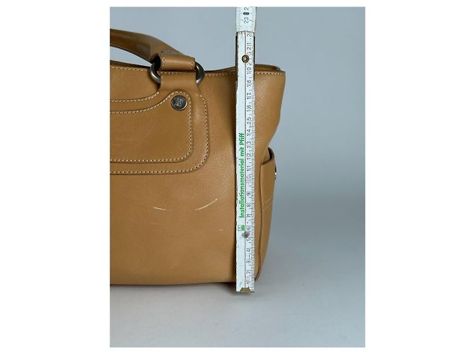 Céline Vintage Celine Paris Lederhandtasche beige Kamel - Ansicht 10