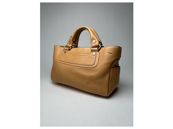 Céline Vintage Celine Paris Lederhandtasche beige Kamel - Ansicht 13