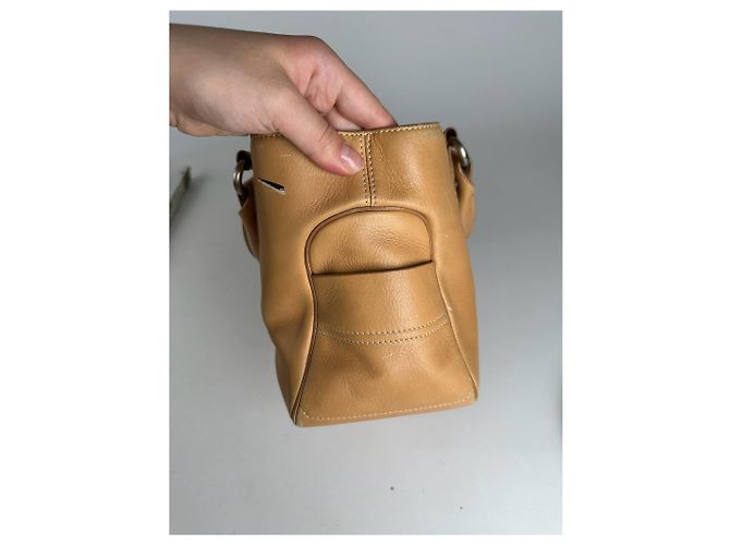 Céline Vintage Celine Paris Lederhandtasche beige Kamel - Ansicht 4