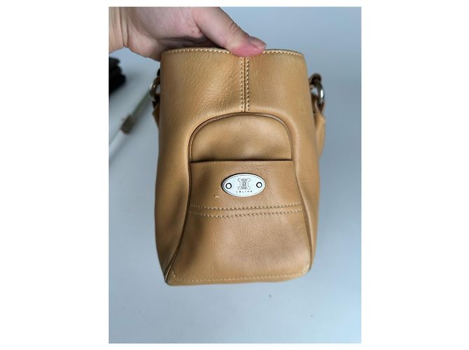 Céline Vintage Celine Paris Lederhandtasche beige Kamel - Ansicht 5
