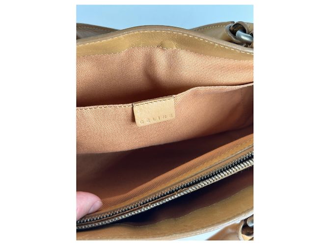 Céline Vintage Celine Paris Lederhandtasche beige Kamel - Ansicht 7