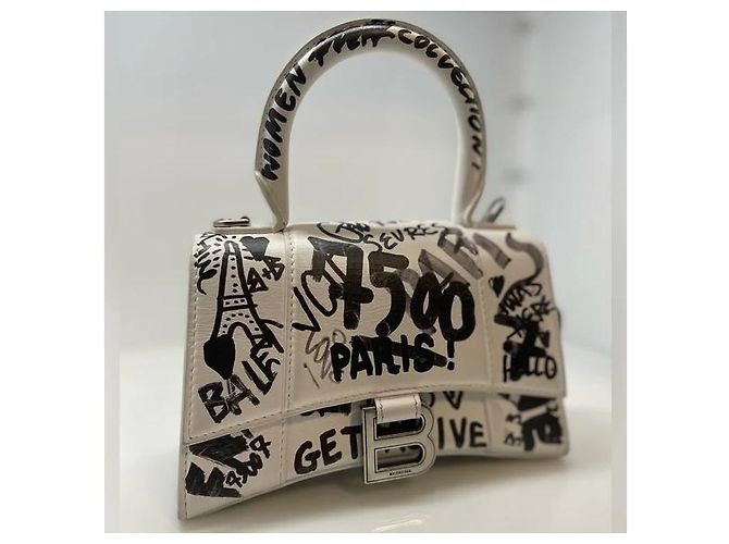 Autre Marque Balenciaga Mini Bolso de Mano Blanco de Cuero - vista 2